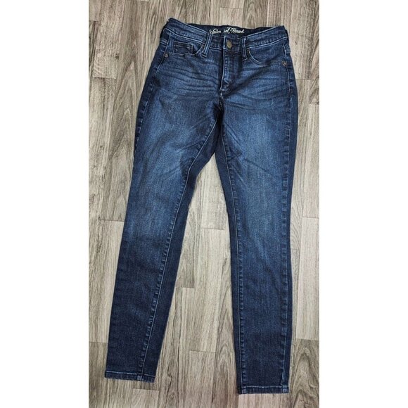 (3/$35) Universal Thread Size 2 / 26 Short High Rise Skinny Denim Blue Jeans - Picture 1 of 12
